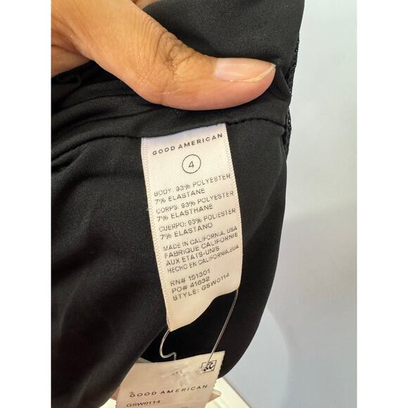Good American One-Shoulder Black Swimsuit NWT Size 4 (Fits 14) - Picture 8 of 9